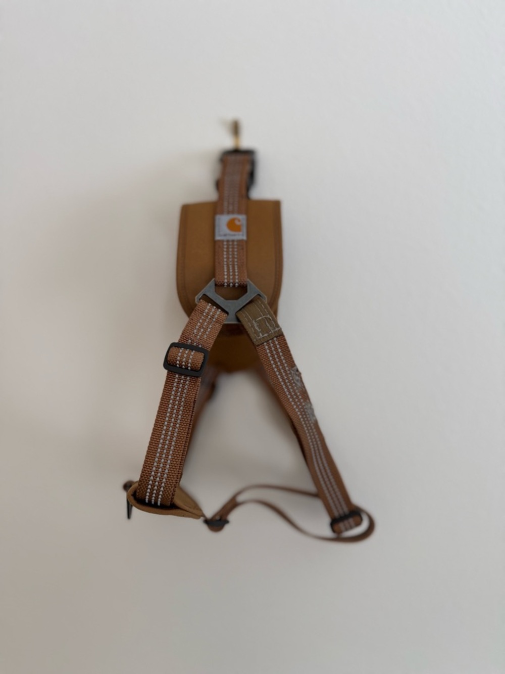 Carhartt Brown Adjustable Suspenders with White Stitching